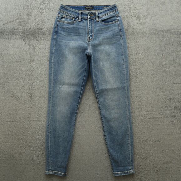 Judy Blue Jeans Junior's 1/25 High-Rise Slim Fit Skinny 28" Inseam Distressed - Picture 1 of 16